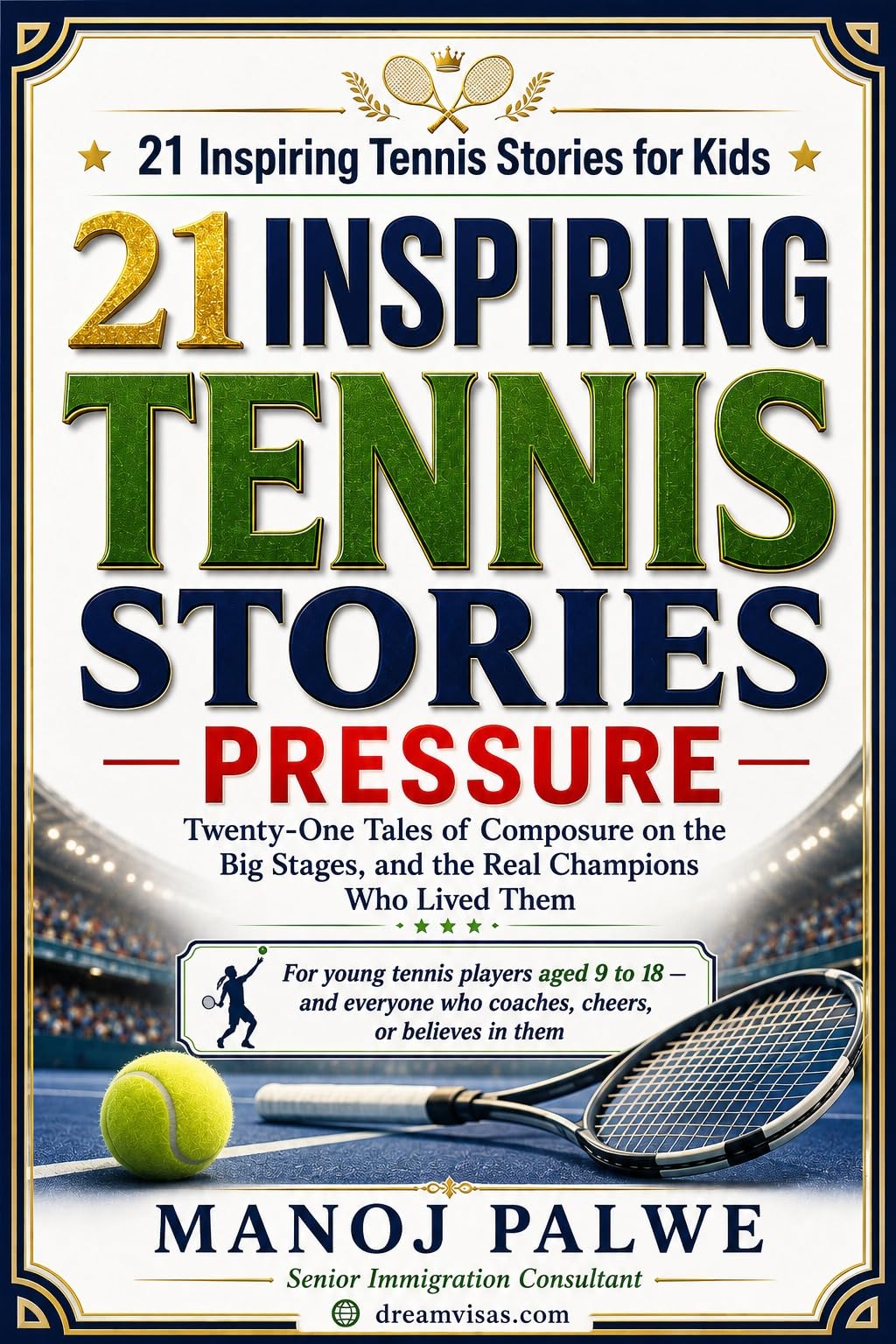 21 INSPIRING TENNIS STORIES: Pressure — Twenty-One Tales of Composure on the Big Stages, and the Real Champions Who Lived Them (Series 10- Inspiring Sports ... of the game, in young hands. Book 6)